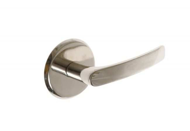 LOB MK02 Door Handle Lever Set Round Escutcheon Chrome Finish