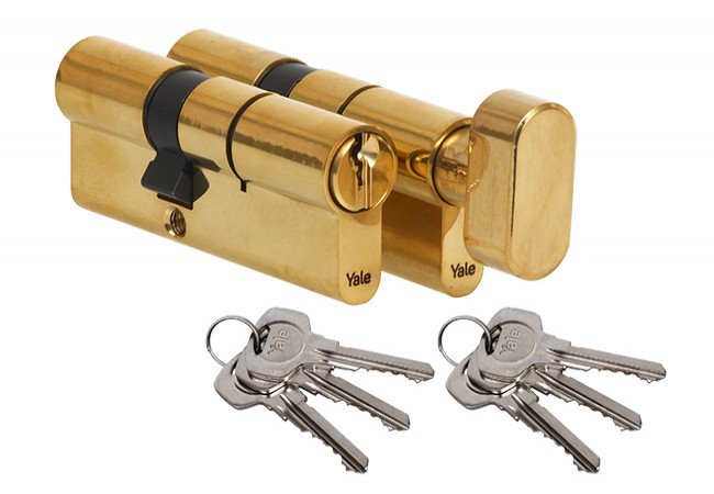 Yale Y600 Brass Cylinder Set 30/50+30g/50 6 Keys Secure Clutch Mechanism 160B0C6D
