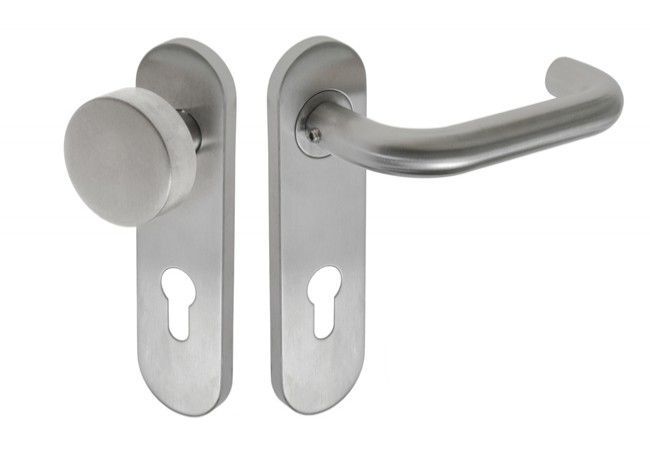 dormakaba OGRO Base-4 Lever-Knob Set Long Escutcheon INOX EN 1906 Class 4 Right 8mm