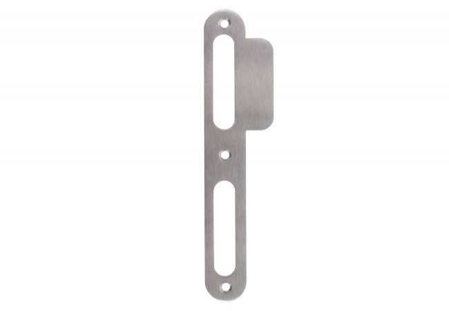 WILKA 2560 Flat Strike Plate 24x170mm Stainless Steel Left-Handed for Non-Rebated Doors