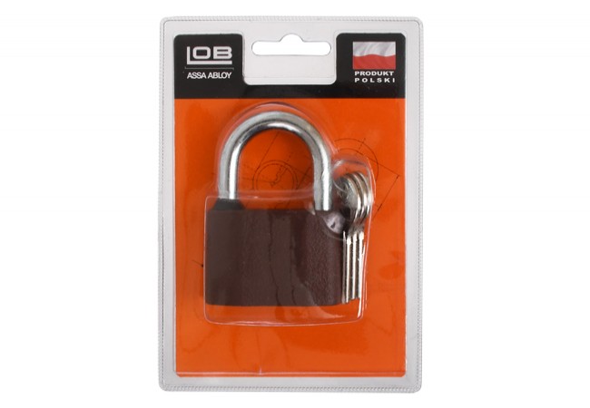 LOB KS 50 Sliding Shackle Padlock 50mm Cast Iron Body 3 Keys