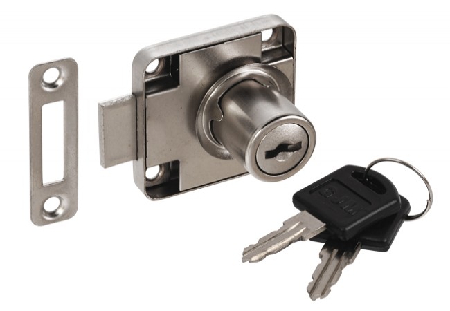 LOB VS400 Cam Lock Chrome Finish Cylinder Lock with 2 Keys for Furniture