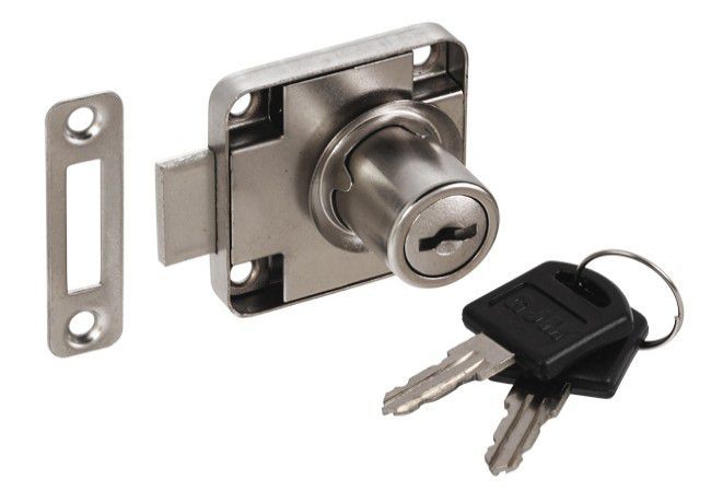 LOB VS400 Cam Lock Chrome Finish Cylinder Lock with 2 Keys for Furniture