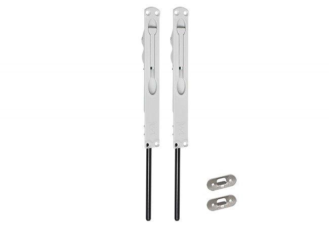 MB45 recessed door bolt, silver (top and bottom)