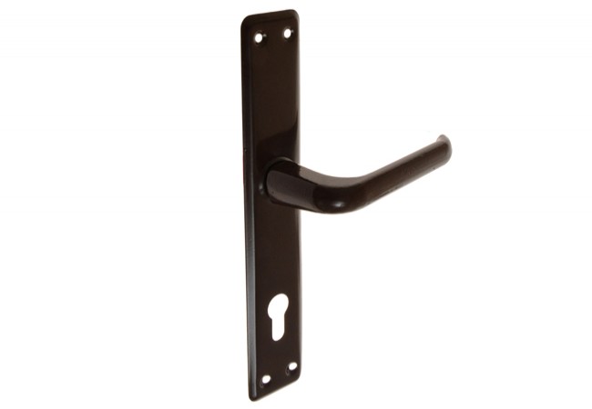 Klamka Bramowa 90 WB Gate Handle Set 90mm Center Distance Brown Double-Sided