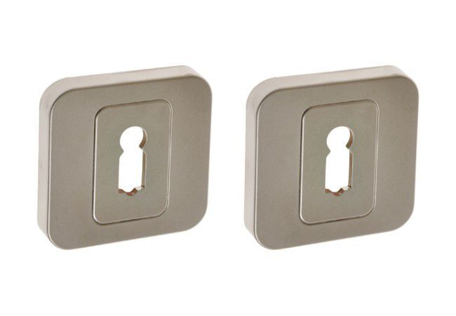 KL ALEX T-002-120 G5 Square Door Escutcheon Matte Nickel Rounded Edge