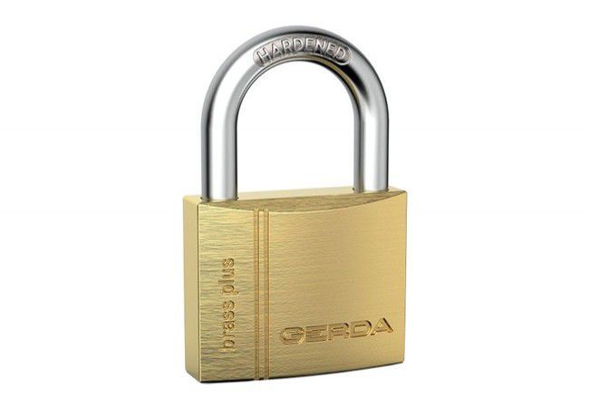 Gerda BRASS PLUS KMKN S50 Padlock Brass 50mm IMP Certified Anti-Copy Key