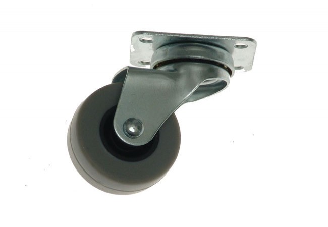 AMIG 2502 Swivel Caster 30mm Plate Mount Grey Rubber Wheel 15kg Load