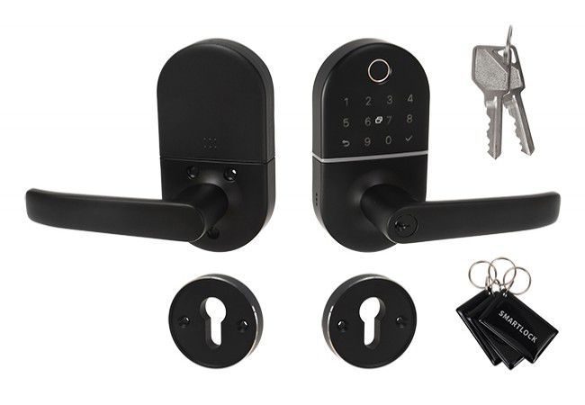 BH-H13 Electronic Door Handle Biometric TTLock App 13.56 MHz Black Multi-Authentication