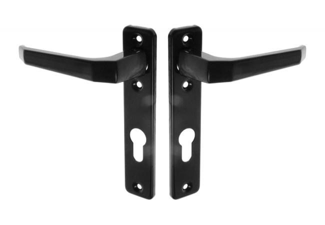 Metalplast Częstochowa K-90 (165) Door Handle Narrow Backplate 90 mm Center Black