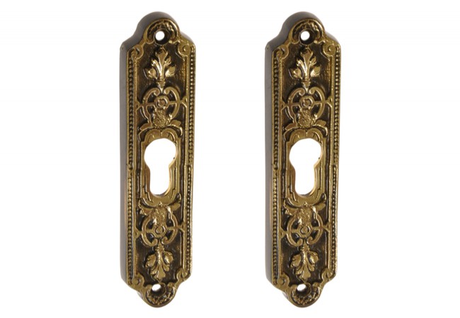 Szyld górny KOŚCIELNY Długi Brass Escutcheon Patina Finish Cylinder Lock Opening