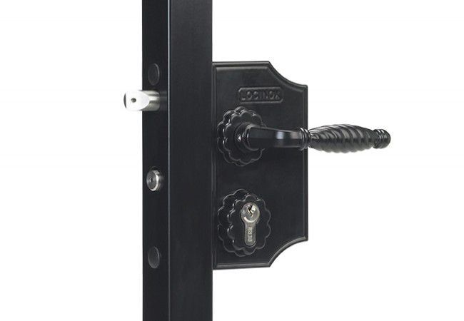 Locinox LAKQ Decorative Gate Lock Black RAL 9005 Adjustable Latch for 40mm Profile