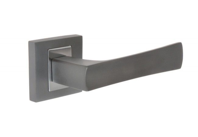 KUCHINOX NERO Door Handle Square Rose Graphite/Chrome ZnAl 5mm Reinforced Fixing