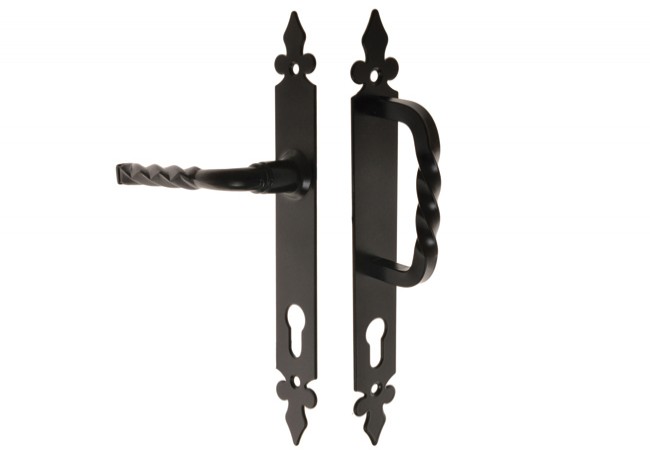 LILIA 72 WB Door Handle Set Pull Exterior Lever Interior 72mm Black Finish