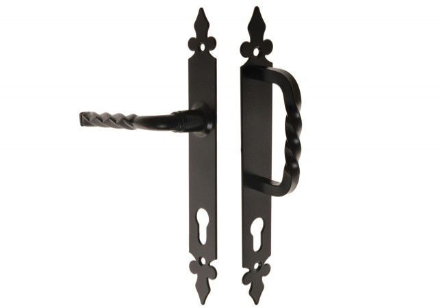 LILIA 72 WB Door Handle Set Pull Exterior Lever Interior 72mm Black Finish
