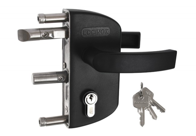 Locinox LAKZ40P1LVCAP-9005 Garden Lock Polyamide Handle 40mm Profile Black RAL 9005