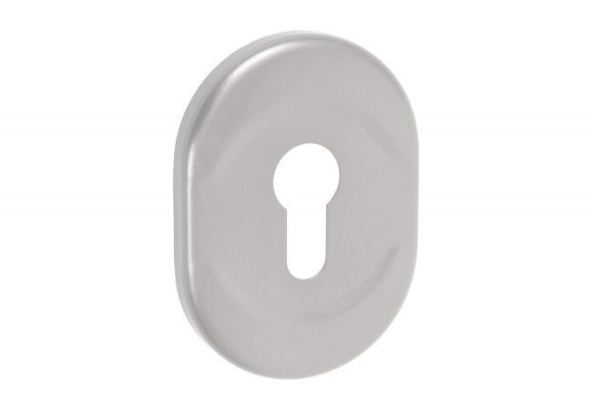 WB New Creta oval escutcheon for Dierre doors, designed for auxiliary lock, nickel