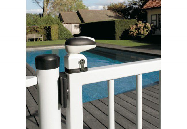 Locinox TWIST40 Pool Gate Lock NF P90-306 Child Safety White RAL 9010 40mm Profile