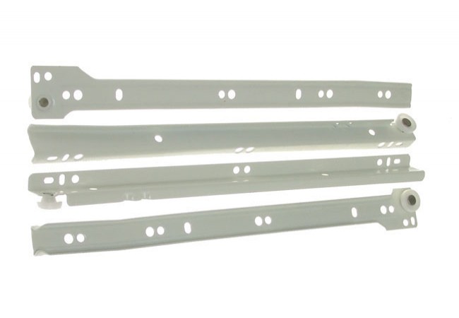 PR-1011-350 Roller Guide 350mm White Solid Construction for Sliding Drawers and Tables