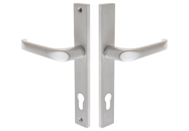 FAM 15442 Door Handle Set 32mm Narrow Escutcheon Matte Chrome Left-Side ZnAl