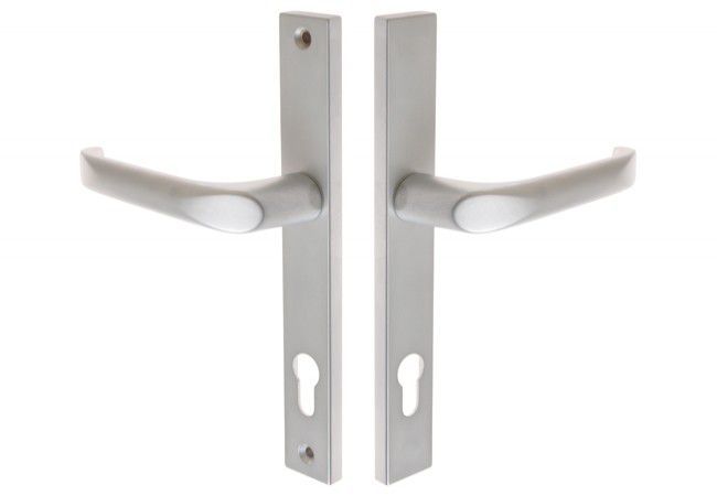 FAM 15442 Door Handle Set 32mm Narrow Escutcheon Matte Chrome Left-Side ZnAl
