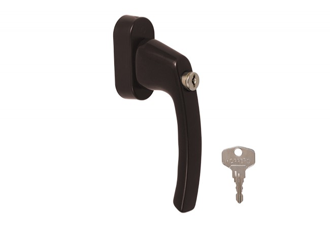 Hoppe Luxembourg Secustik Secu100 Window Handle Keyed Lock Adjustable T-32-42mm Brown