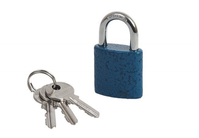 B-Harko BL30 cast iron snap padlock, blue