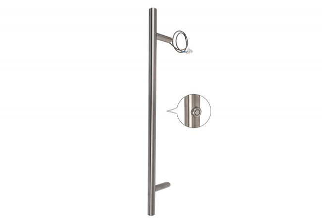 WALA P45 Pull Handle Bent 30mm Stainless Steel with Integrated Illuminated Button 800mm