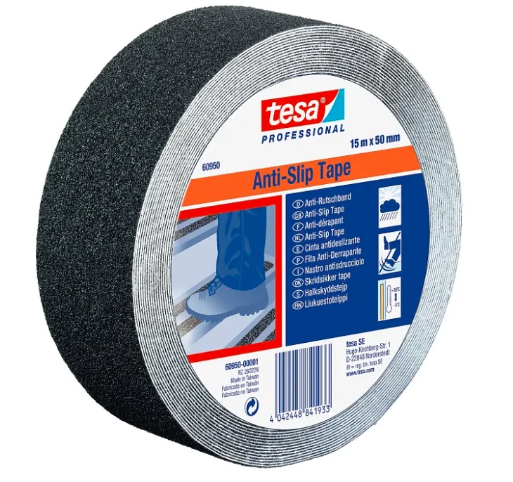 tesa® libisemist takistav teip, 15mx25, must