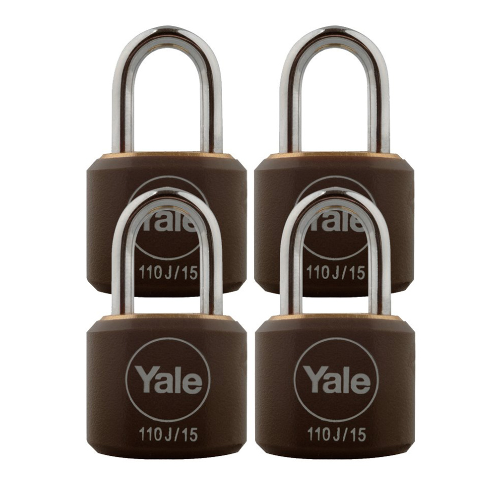 Yale Handy Basic Y110 seeria, messingist korpusega tabalukud, 4 tk pakis