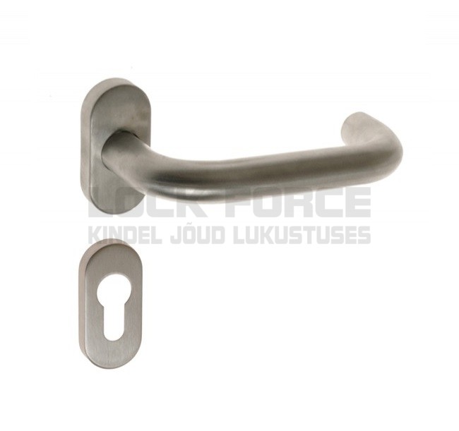 DOOR HANDLE, U-SHAPE Ø19 MM + ESCUTCHEON PZ STAINLESS STEEL, FOR PROFILE DOORS