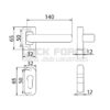 DOOR HANDLE, U-SHAPE Ø19 MM + ESCUTCHEON PZ STAINLESS STEEL, FOR PROFILE DOORS