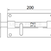SPRING LATCH BOLT 285 MM BLACK