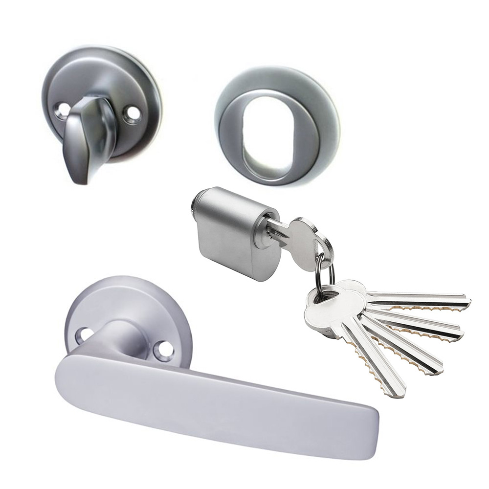 Lukukomplekt Abloy lukuraamile – matt kroom