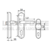 DOOR HANDLE WITH KNOB 92 PZ BRASS, RIGHT