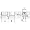 EUROPROFILE CYLINDER GE E1 25-25 NICKEL SATIN