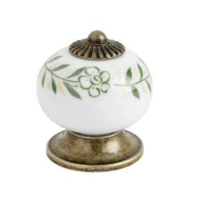 Beslag Design kapinupp Green 33 mm. Roheline/antiik
