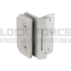 GLASS DOOR HINGE RIGA, WALL/GLASS, ALU LOOK, 6-10 MM GLASS, WITHOUT COVERS