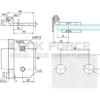 GLASS DOOR HINGE RIGA, WALL/GLASS, ALU LOOK, 6-10 MM GLASS, WITHOUT COVERS