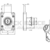 RIM LOCK 850, Ø19X22, W/TWO TURNS & LONG LATCH, NPL, CK SISO