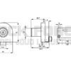 GLASS DOOR LOCK X-44, 180DG, CPL, STRAIGHT CAM NO.A02, CK SISO