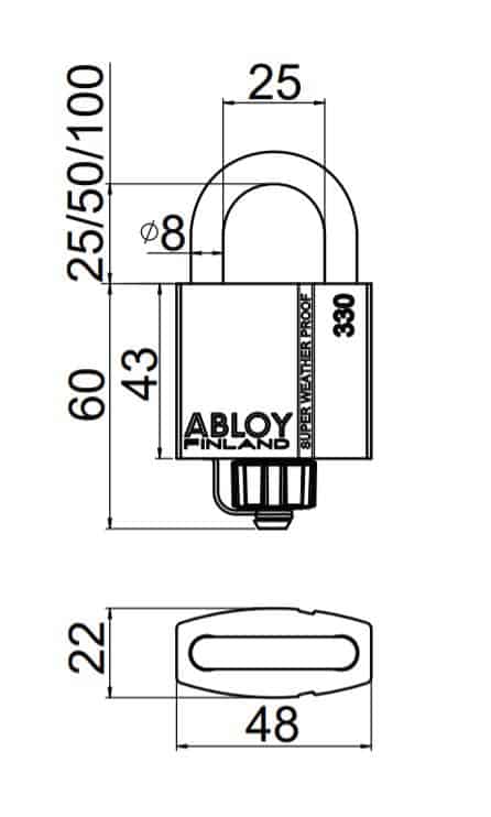 Tabalukk Abloy PLM330 ilmastikukindel