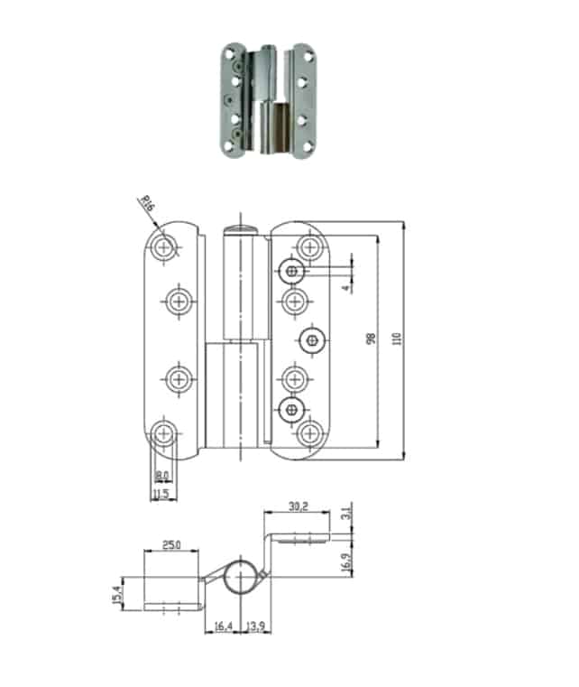 ABLOY mantelhing NTR 110X30 TKSS