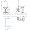 CAM LOCK X-44, 180DG, CPL, STRAIGHT CAM NO.A02, CK SISO