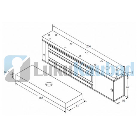 Uksemagnet Yale 540kg 12-24V