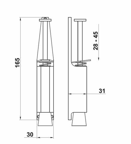Uksetõkis Amig 165x30 mm MCR