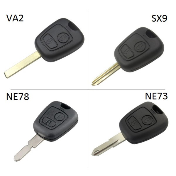 Võtmekorpus Peugeot/Citroen 2 nupuga - VA2/SX9/NE78/NE73 profiil