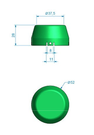 Evakuatsioonikuppel Roca D59 + VÄÄNDENUPP D52 (kõrgus 28mm) Abloy lukkudele