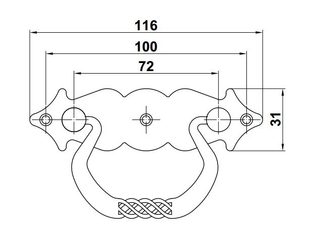 Käepide Amig 1006 116x31mm
