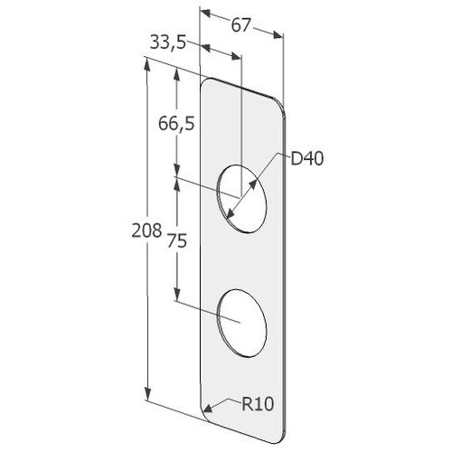 KÜLJEKATTEPLAAT ABLOY 4190 RT ROOSTEVABA TERAS PIKK 67*208mm